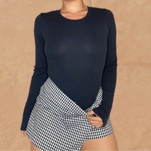 ABERCROMBIE & FITCH Black Ribbed Longsleeve Bodysuit